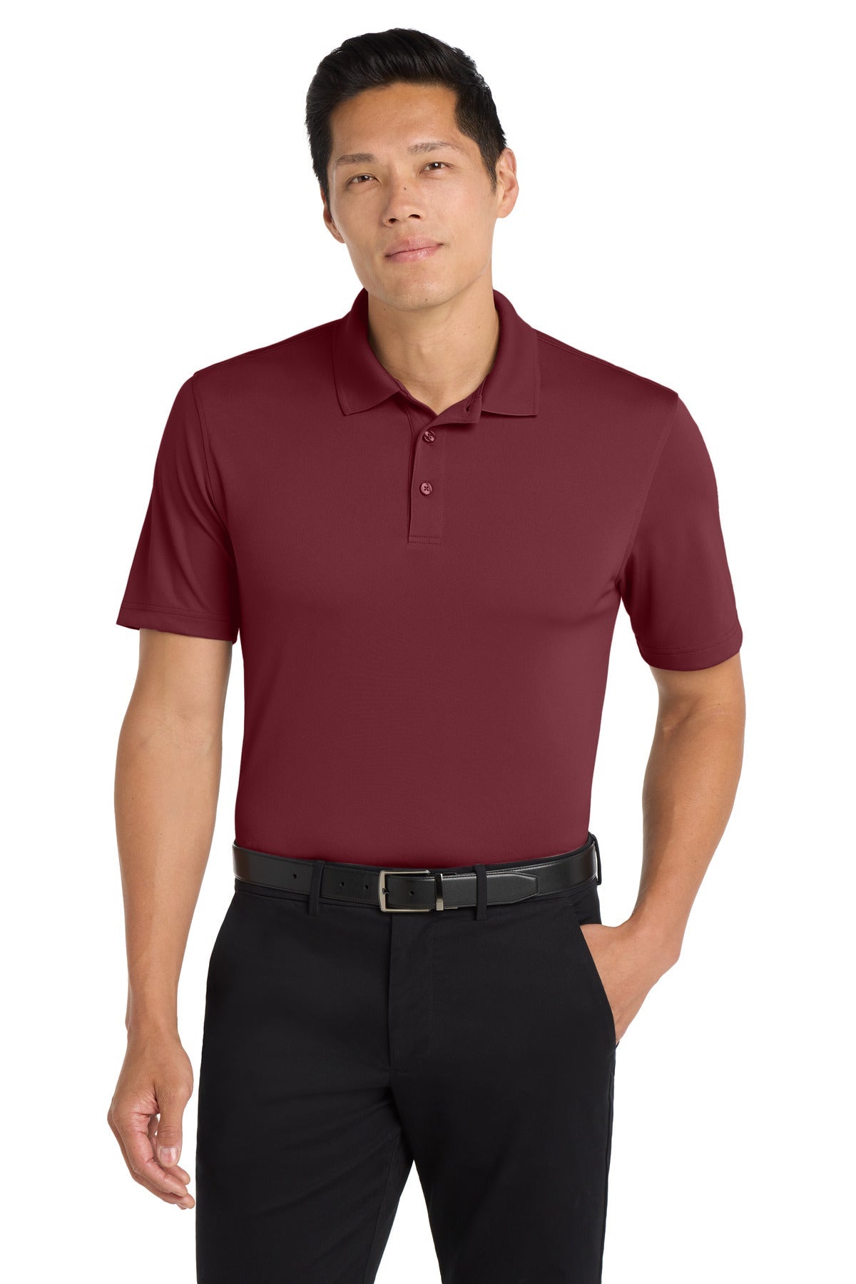 Port Authority K110 modelo frente color burgundy
