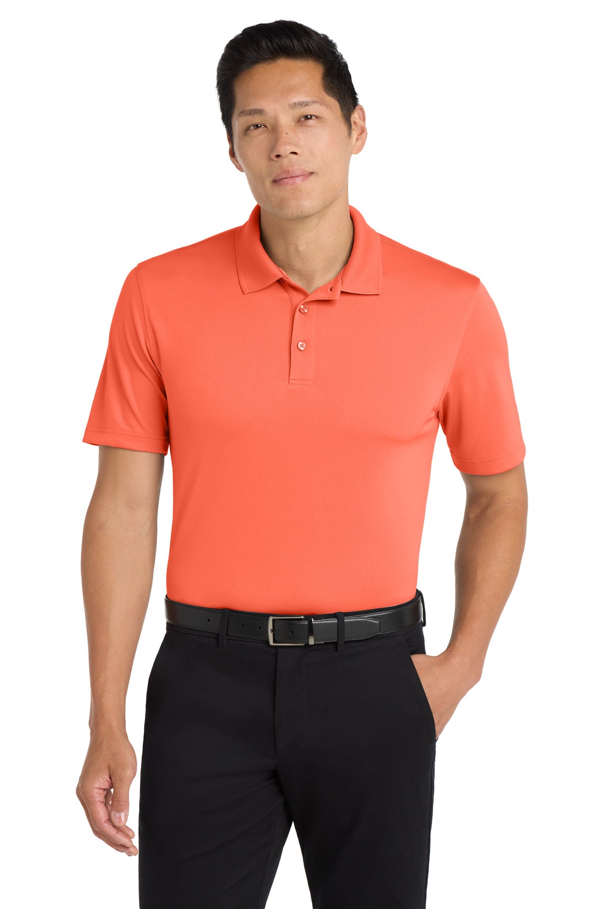 Port Authority K110 modelo frente color coral-splash