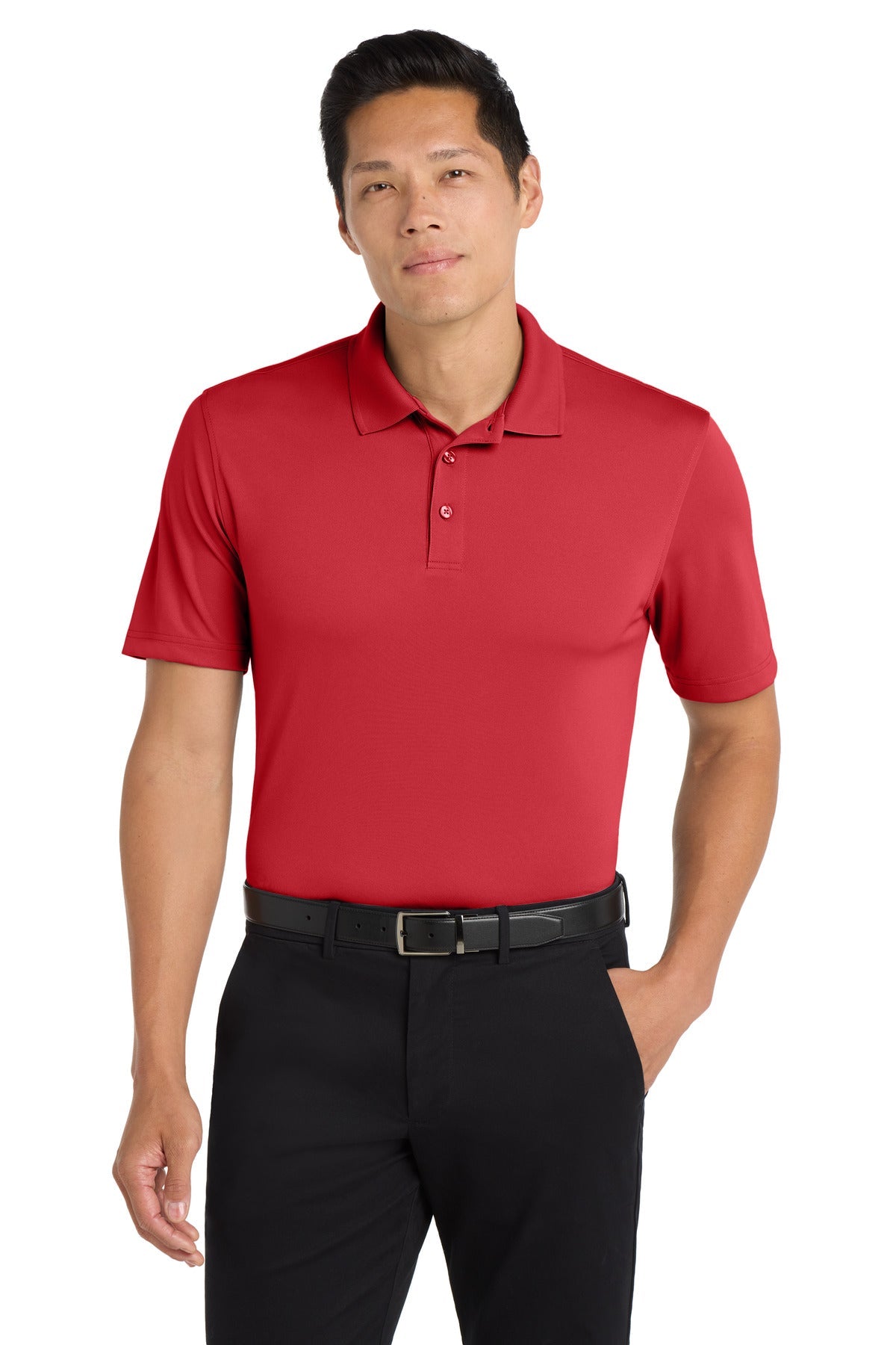 Port Authority K110 modelo frente color rich-red